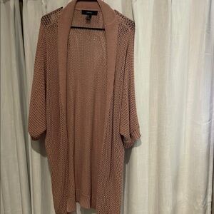 Women pinkish crochet Sweater Cardigan